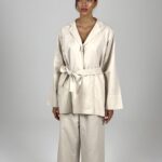 Ecru Linen Trouser Set