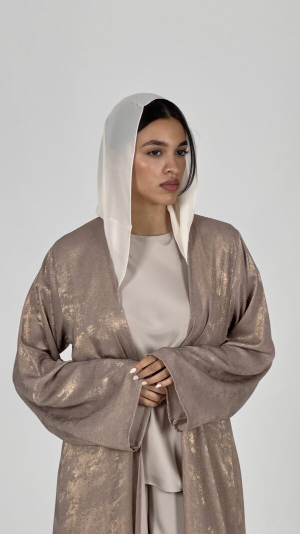 Beige Sparkly Abaya - Image 2