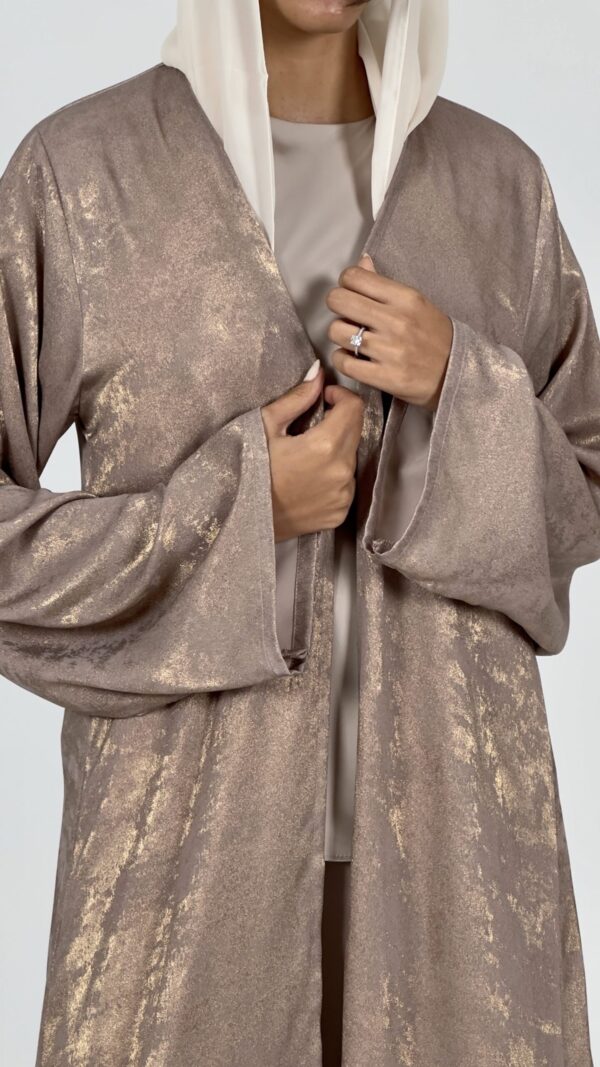Beige Sparkly Abaya - Image 3