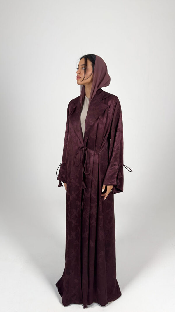 Burgundy Bliss Wrap Abaya - Image 1