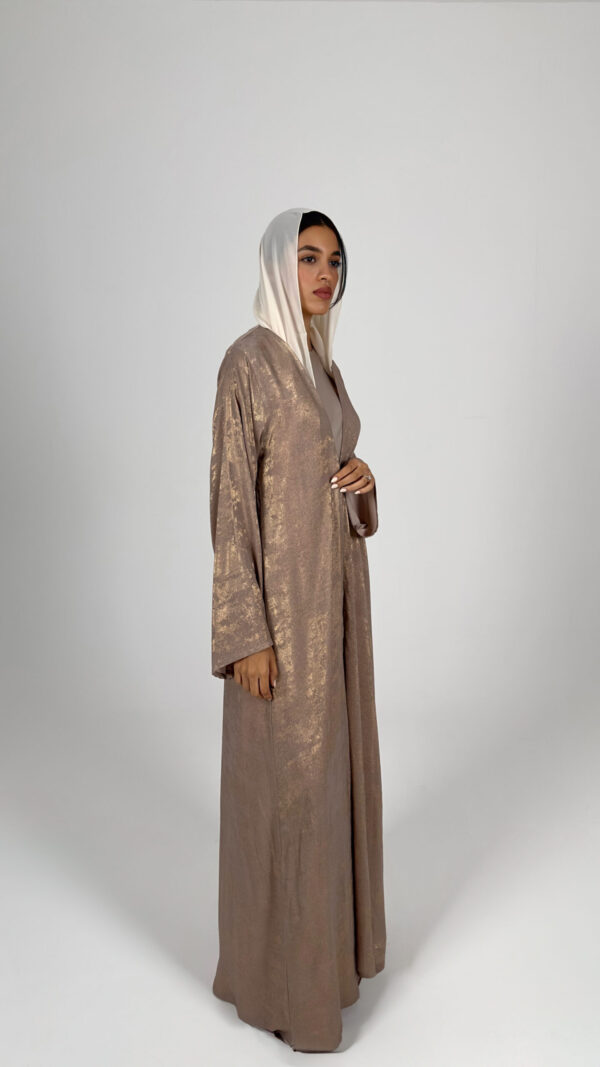 Beige Sparkly Abaya - Image 4